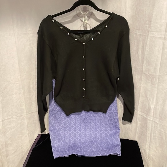 Black Sequin Sweater Size M - Picture 4 of 5